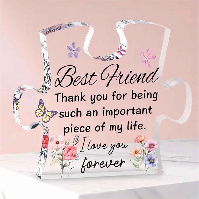 Charming Puzzle Shaped Acrylic Plaque For Best Friends