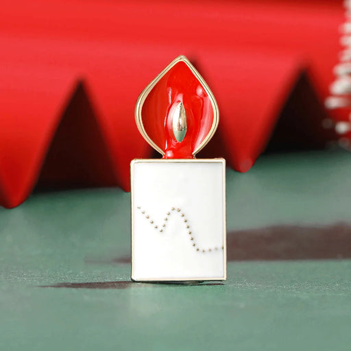 Christmas Candle Brooch For Women Enamel Pin