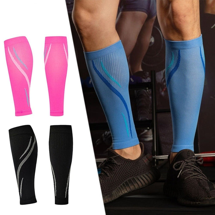 1Pair UV Protection Sports Leg Calf Compression Sleeves For Running Basketball Football