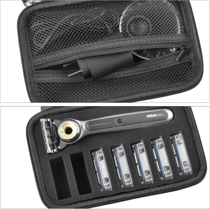 Travel Case For Gillette Heated Razor Starter Shave Kit Holder Blade Refill Storage Clipper Guards