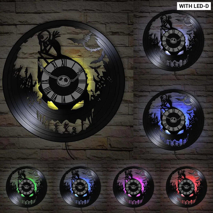 Halloween Nightmare Vinyl Record Wall Clock