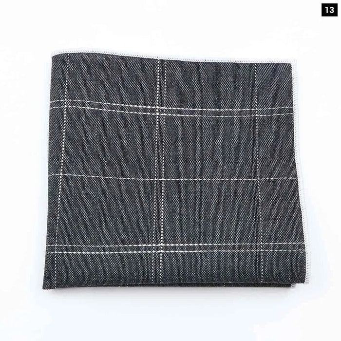 Vintage Grey Black Plaid Hankerchief Cotton Scarf