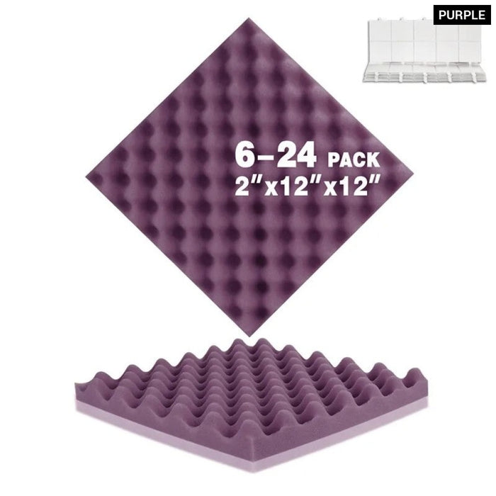 Wall Soundproofing Panels Large 6/12/24pcs Egg Crate Panels Acoustic Foam Sound Proof Wall Tiles For Home Office Recoding Studio