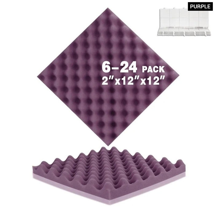 Soundproofing Noise Cancelling Wedge Panels 6/12/24pcs Egg Crate Panels Acoustic Foam Sound Proof Wall Tiles For Recoding Studio
