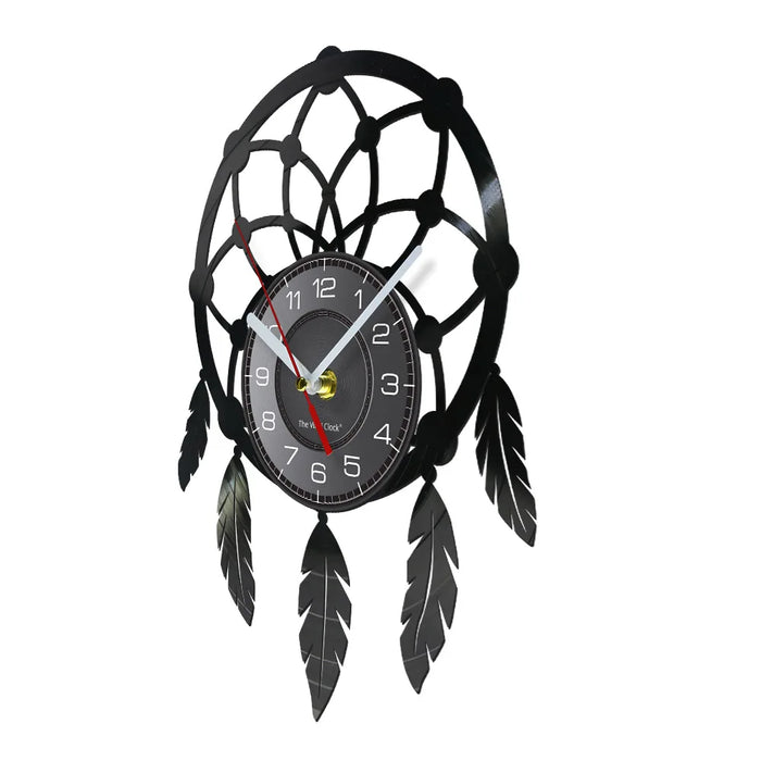 Boho Dreamcatcher Vinyl Record Wall Clock