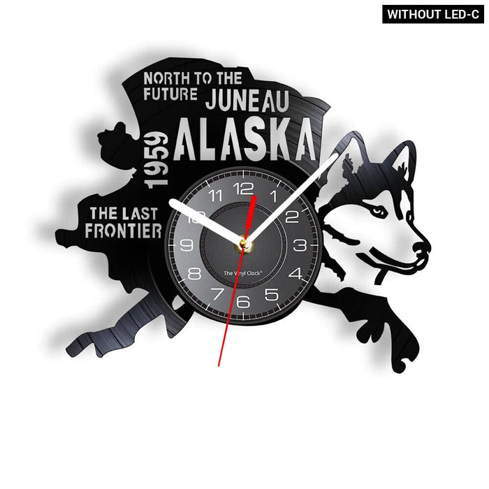 Alaska Cityscape Vinyl Record Clock