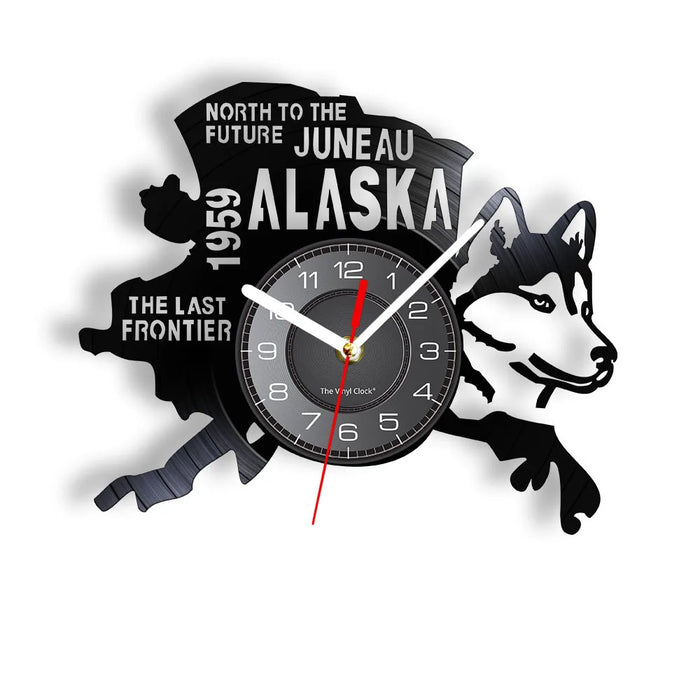 Alaska Cityscape Vinyl Record Clock