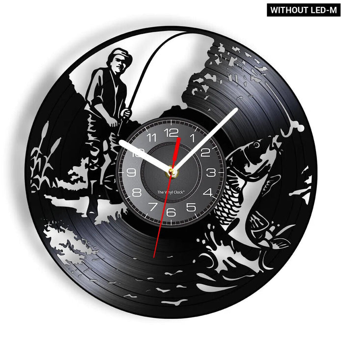 Modern Fly Fishing Vinyl Record Wall Clock