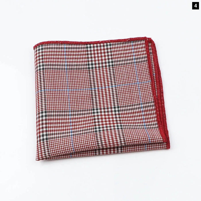 Premium Cotton Plaid Hankerchief Scarf Mens Pocket Square