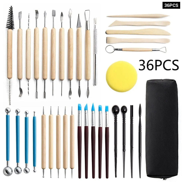 61 Piece Pottery Clay Tool Set For Sculpting Smoothing And Carving