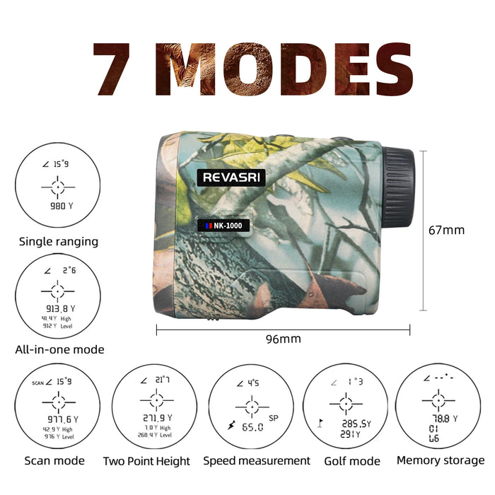 600 1000m Hunting Laser Rangefinder Angle Speed Height