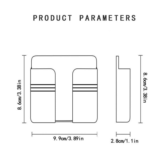 3pcs Wall Mount Phone Holder White Punch Free Wall Mobile Phones Charging Stand Lazy Sticky Remote Control Storage Box