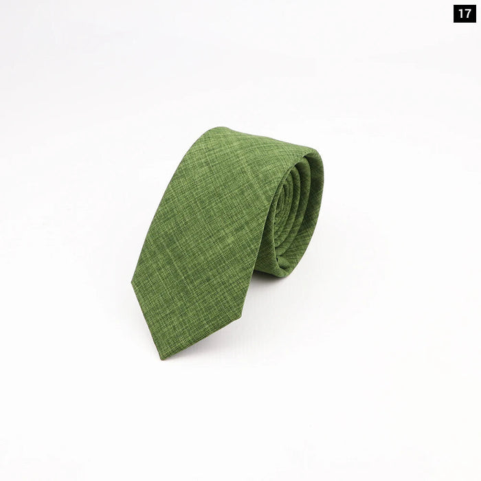 Sage Green Cotton Necktie For Weddings And Parties