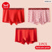 3pc Red Print Cotton Mens Underwear