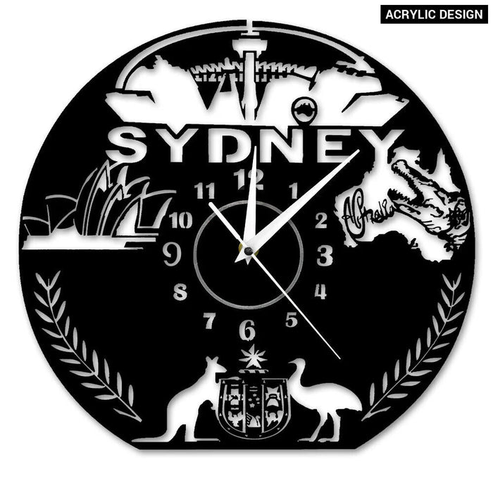 Sydney Skyline Vinyl Record Wall Clock