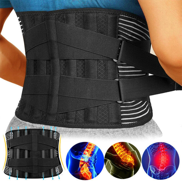 Breathable Anti-skid Waist Braces Belt With 16-hole Mesh For Lower Back Pain Relief