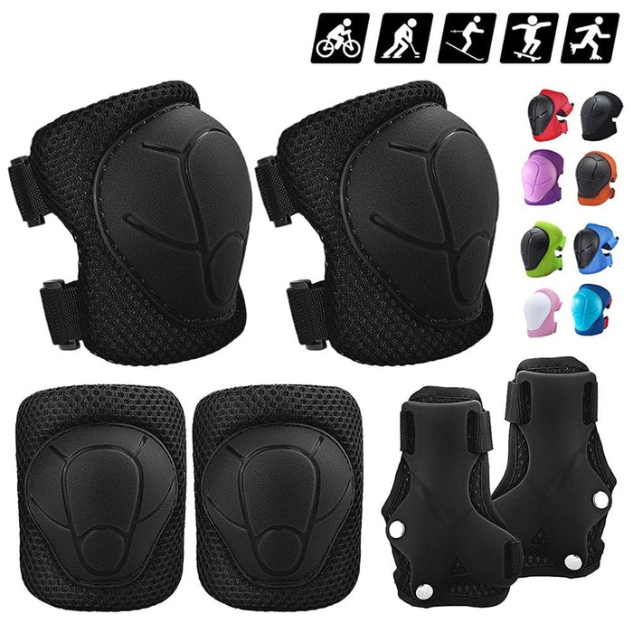 6PCS Kids Knee Elbow Wrist Guard Protective Gear for Skatings Cycling