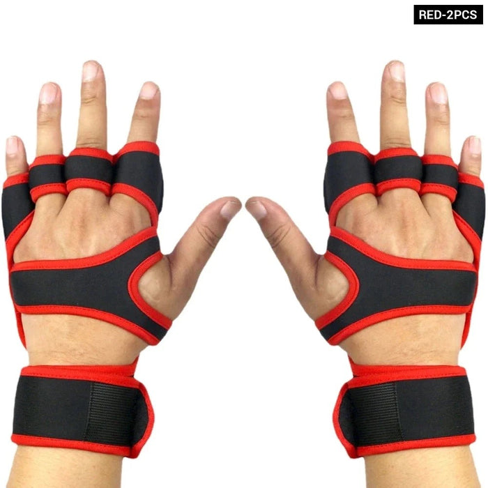 1 Pair Non-Slip Half Finger Heavyweight Training Gloves For Men And Women