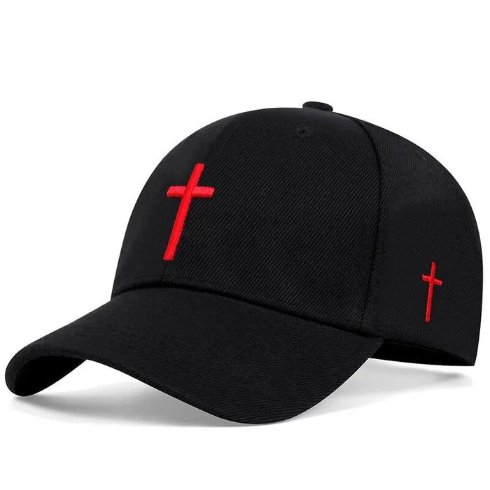 Adjustable Cross Embroidered Snapback / Hat For Outdoor Wear