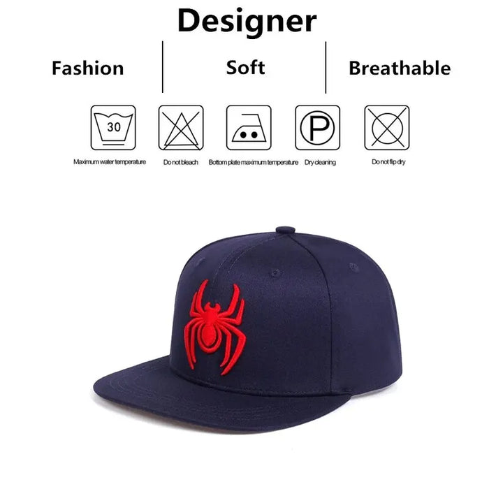 Adjustable Spider Embroidered Baseball Cap / Hat For Outdoor Wear