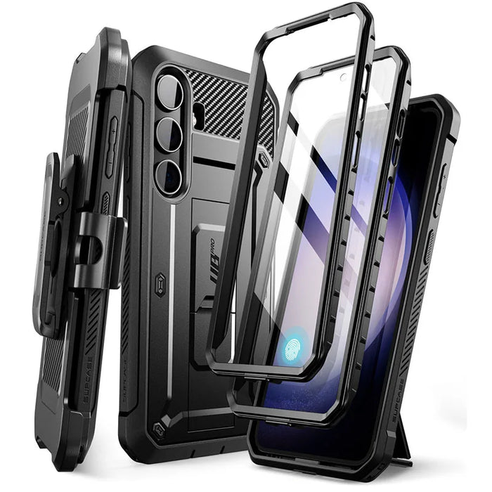 For Samsung Galaxy S24 6.2" Ub Pro Full-Body Dual Layer Rugged Belt-Clip Case With Built-In Screen Protector