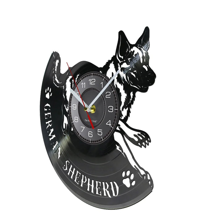 German Shepherd Vinyl Record Wall Clock