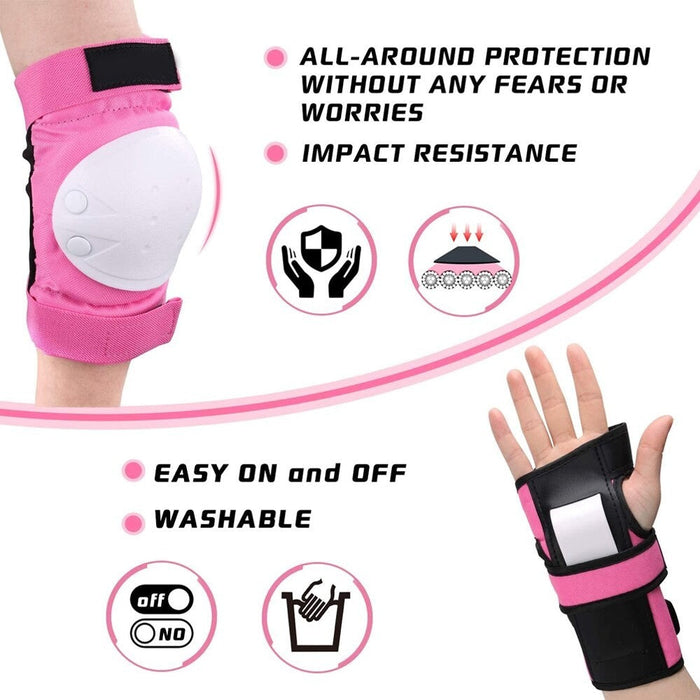 Protective Gear Knee Elbow Pads Wrist Guards for Skateboarding Roller Skating Cycling