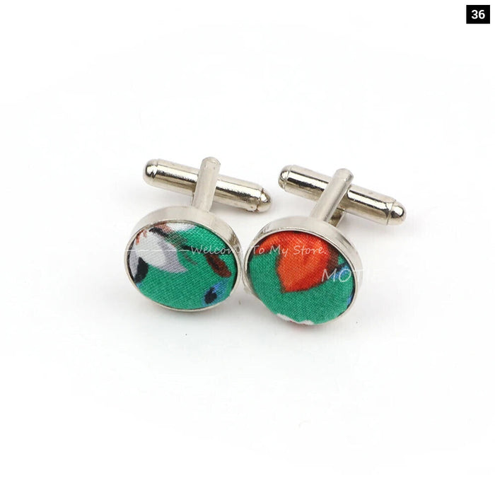 Floral Metal Cufflinks Daily Wear Accessory