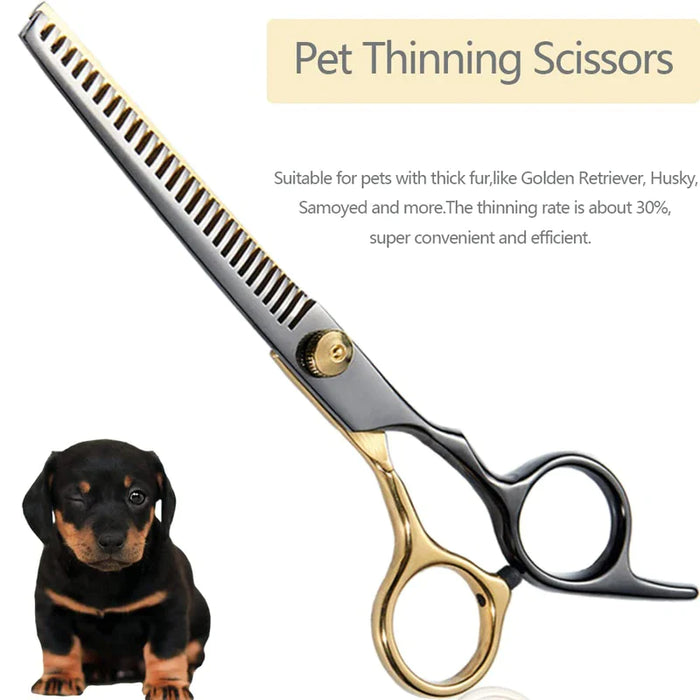 Thinning Pet Grooming Scissors Ergonomic Durable Sharp Stainless Steel Shears