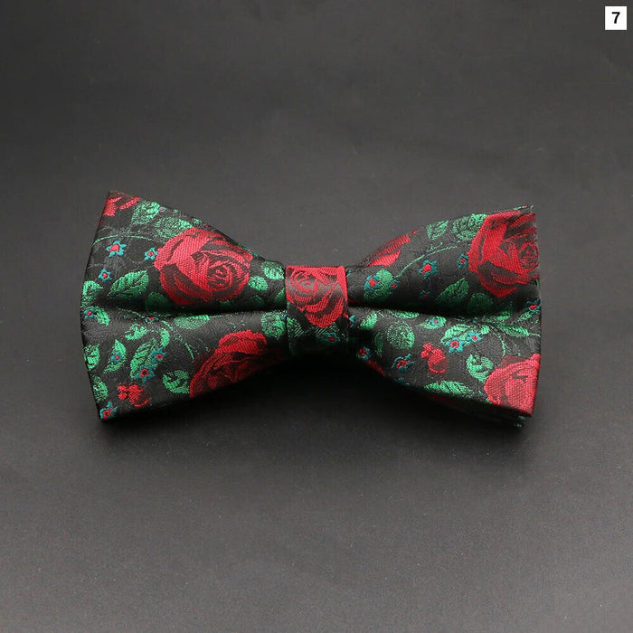 Floral Rose Bowtie For Weddings And Parties