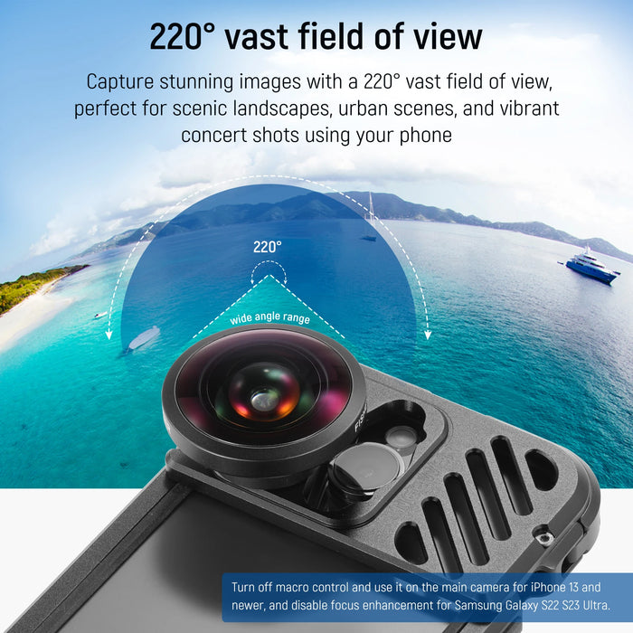 8Mm Fisheye Lens For Smallrig Iphone Samsung 220° Wide Angle 17Mm Thread Hd Quality