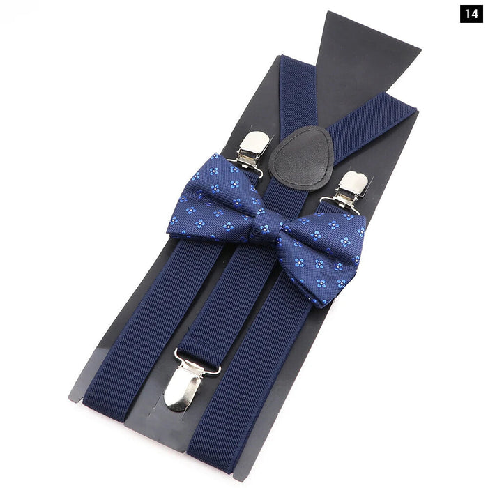 Plaid Bowtie Suspenders Set For Weddings