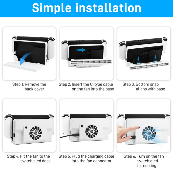 Switch Oled Dock Cooler Efficient Heat Dissipation