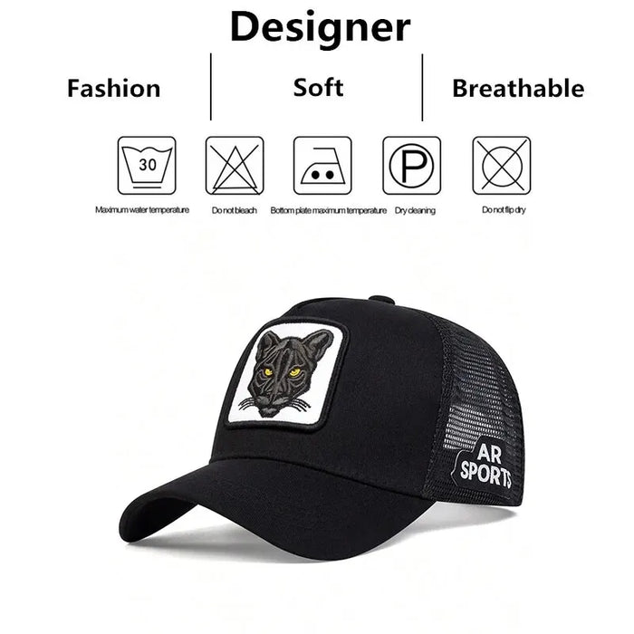 Adjustable Cat Embroidery Baseball Cap / Hat For Outdoor Sun Protection