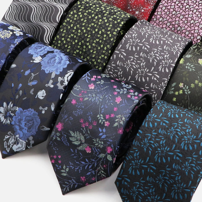 Blue Floral Jacquard Tie For Business Weddings And Daily Wear