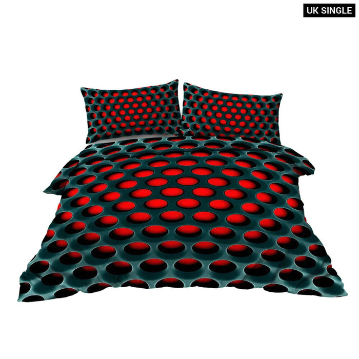 3 Piece Red Light Bedding Set Duvet Cover With 2 Pillow Shams