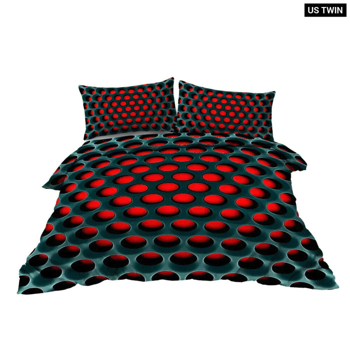 3 Piece Red Light Bedding Set Duvet Cover With 2 Pillow Shams