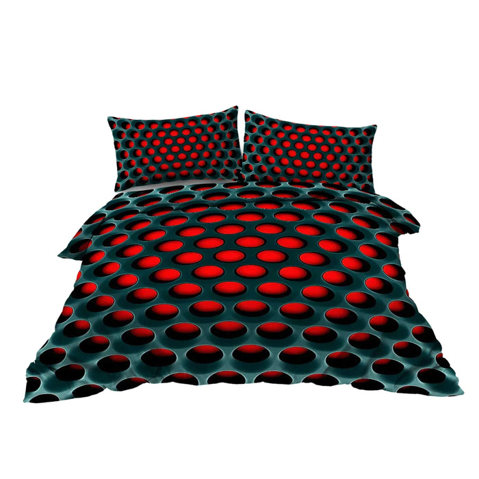 3 Piece Red Light Bedding Set Duvet Cover With 2 Pillow Shams