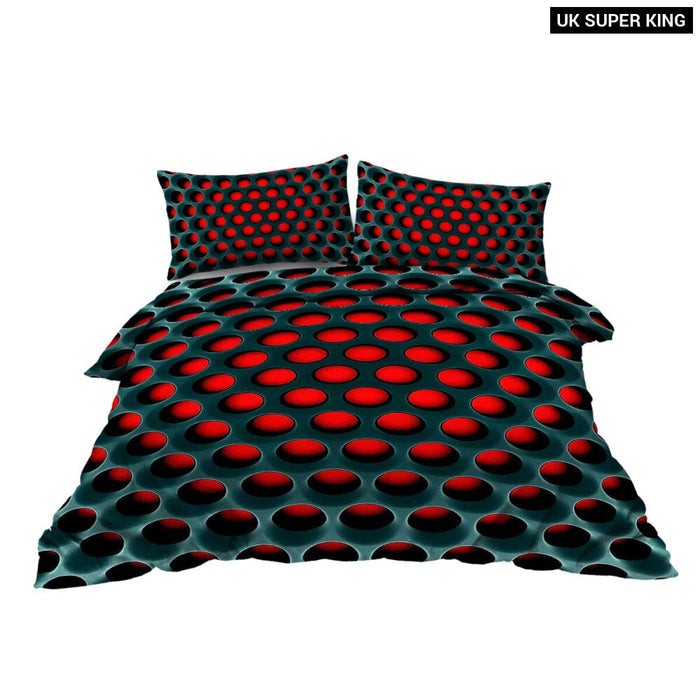 3 Piece Red Light Bedding Set Duvet Cover With 2 Pillow Shams