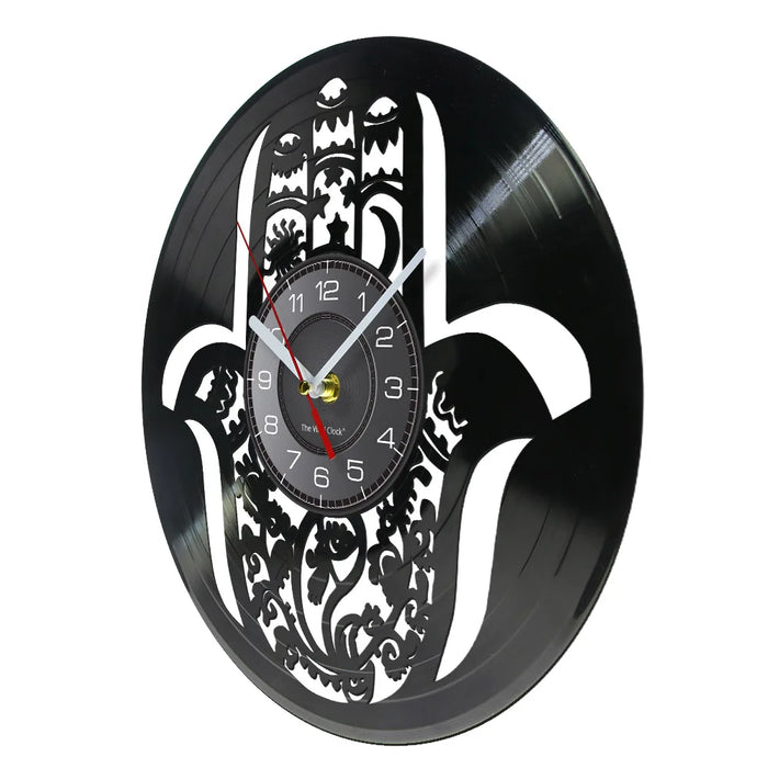 Hand Of Hamsa Vinyl Record Wall Clock