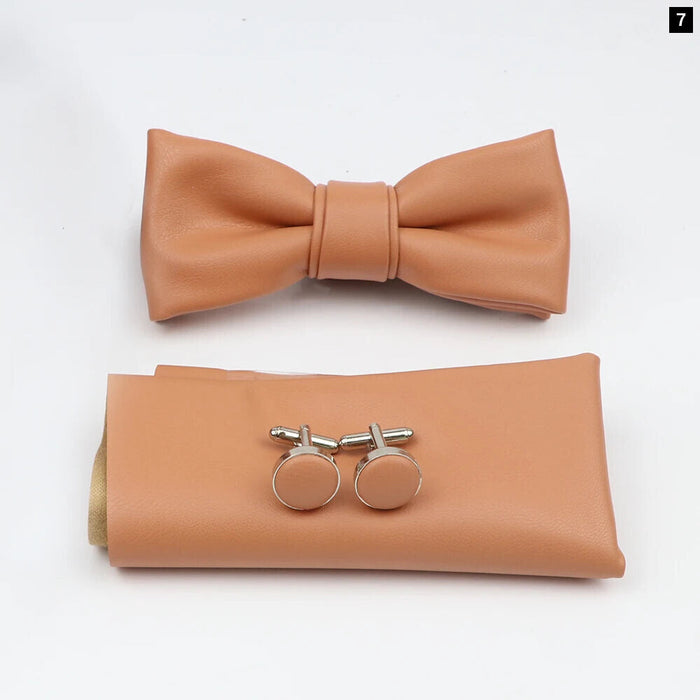 Tie Pocket Square Cufflink And Bowtie Set For Men For Business Weddings And Gifts