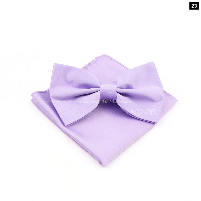 Purple Bowtie Set For Business And Weddings