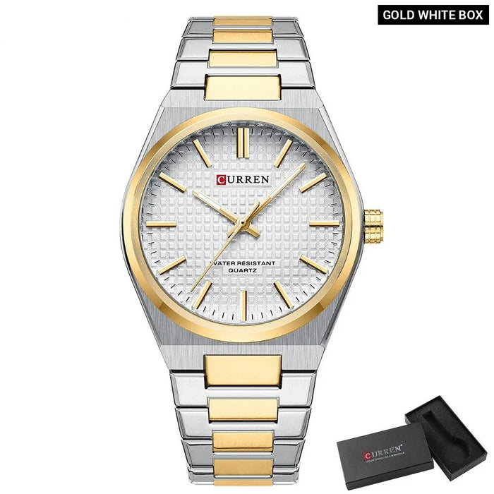 Fashion Unique Quartz Men'S Wrist Watches Stainless Steel Strap Watch Luminous Hands Clock