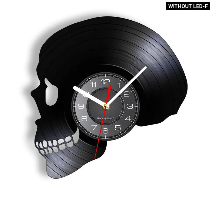 Dark Skull Vinyl Record Wall Clock