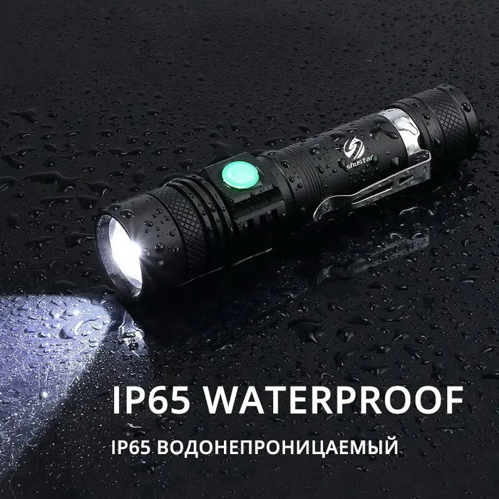 Zoomable High Power Led Flashlight With Usb Charger