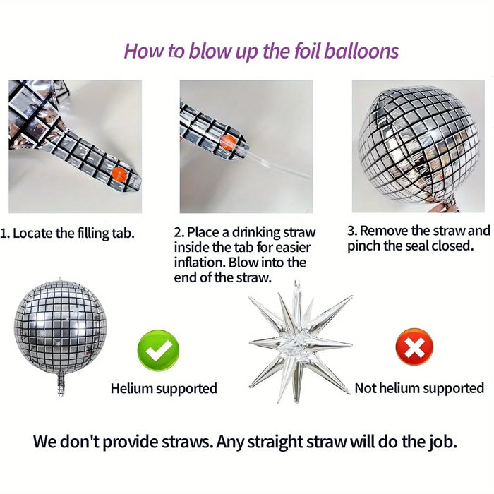 151 Silver Stars Disco Ball Balloon Arch Kit Suitable For Birthday Parties Weddings Engagements And Other Occasions Decoration