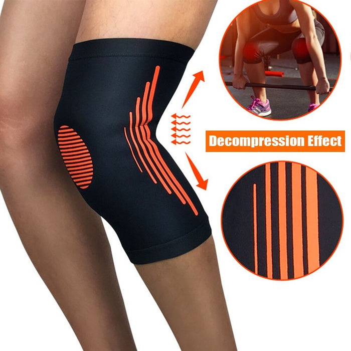 2Pcs Elastic Sports Compression Knee Brace for Running Basketball Weightlifting