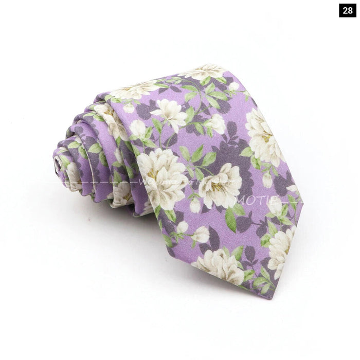 Blue Floral Cotton Ties For Weddings Business And Daily Wear