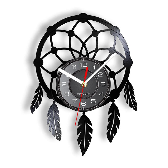 Boho Dreamcatcher Vinyl Record Wall Clock