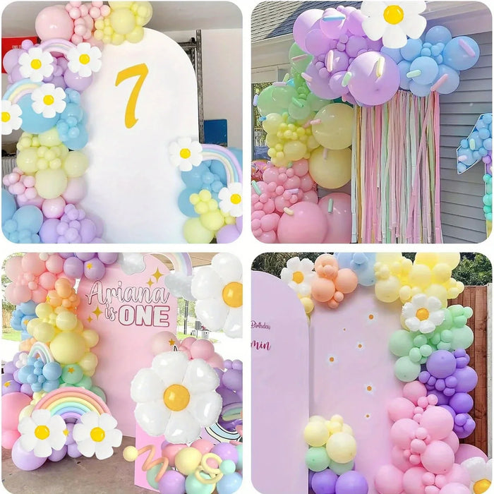 140Pcs Colourful Balloon Garland Daisy Balloon Set Birthday Party Dance Wedding Easter Mother'S Day Home Decor